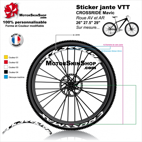Sticker jante VTT CROSSRIDE Mavic 26" 27.5" 29"