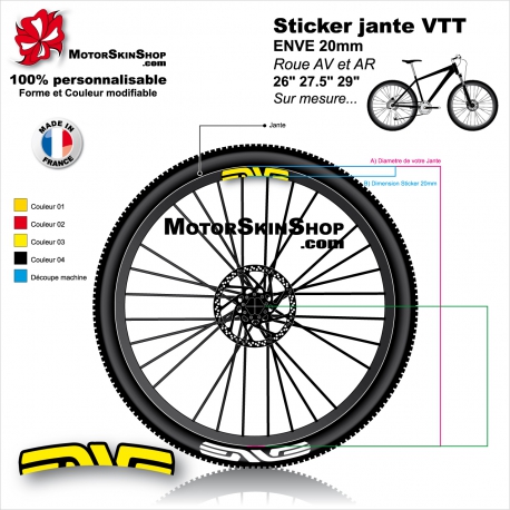 Sticker jante VTT ENVE 20mm pour jante 26" 27.5" 29"