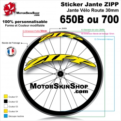 Sticker Jante ZIPP vélo roue 700 ou 650B 30MM