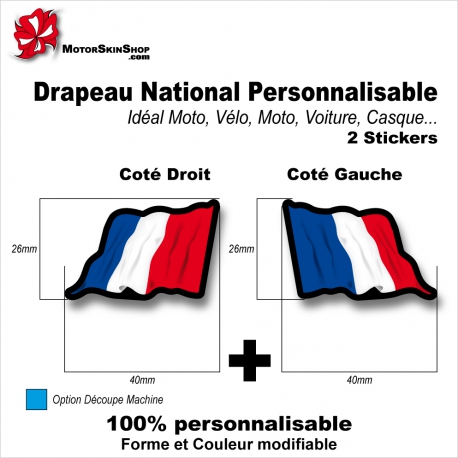 Sticker Drapeau FRANCE National Flottant Français