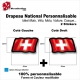 Sticker Drapeau SUISSE National Flottant