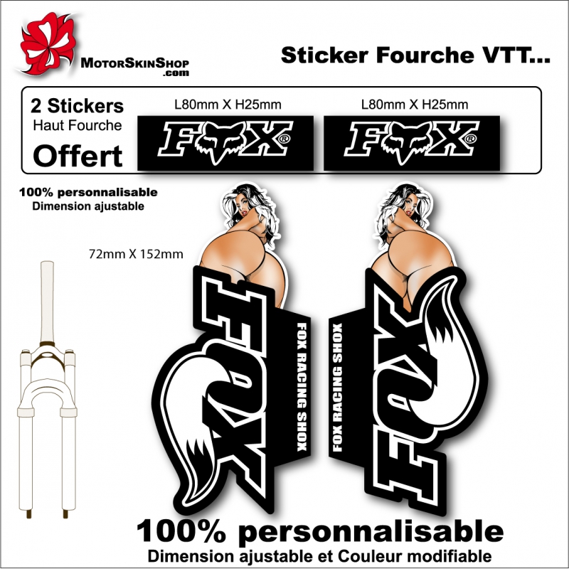 sticker fourche VTT fox sexy Pin Up