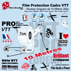 Rouleau Film Protection Cadre VTT PRO 7 cm 300 Microns en rouleau 10 mètres 