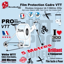 Rouleau Film Protection Cadre VTT PRO 7 cm 300 Microns en rouleau 5 mètres 