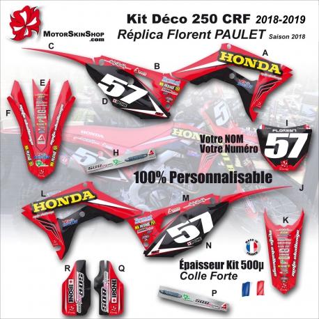 Kit déco 250 CRF 2018 HONDA Replica florent PAULET Saison 2018