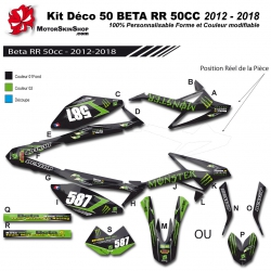 Kit déco 50 Beta RR 12-18 Monster Energy 50CC à boite Perso