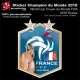 Sticker Champion du Monde football 2018 World Cup Coupe du Monde FIFA 2 étoiles