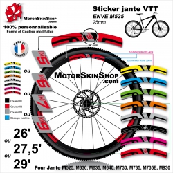 Sticker jante VTT ENVE M5 M6 M7 ou M9 2018 25mm Carbon Fiber Wheelset