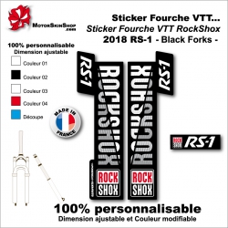 Sticker fourche RockShox RS-1 2018 VTT Fourche Noir