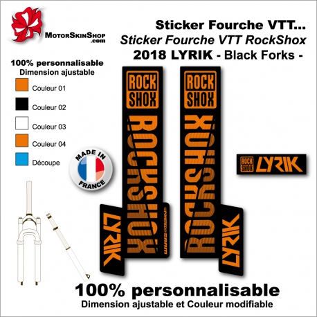 Sticker fourche RockShox Lyrik 2018 VTT Fourche Noir