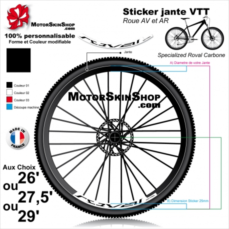 Sticker Jante VTT Roval Control Carbone 2018 25mm