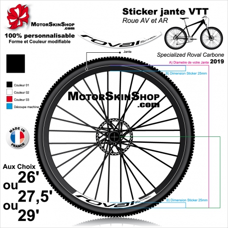 Sticker Jante VTT Roval Control Carbone 2019 25mm