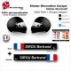 Sticker Nominatif Casque Moto Décoration Nom + Groupe Sanguin + Drapeau