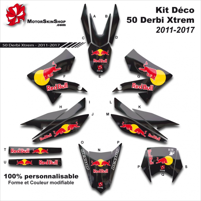 Kit Déco 50 Derbi Xtrem SM 2011-2017 C 50CC à boite Perso D