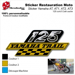 Sticker Yamaha AT AT1 AT2 AT3 125 cm3 Coté cache