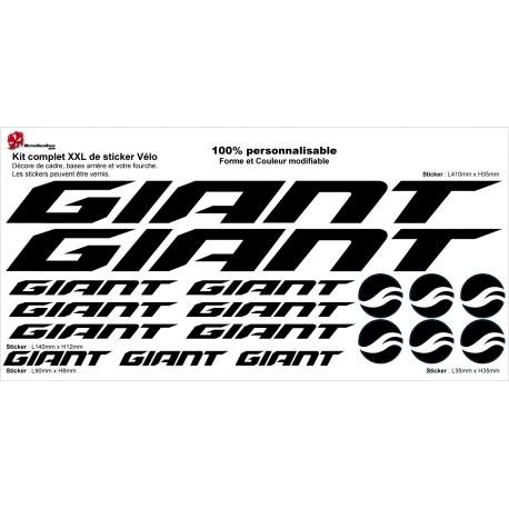Sticker cadre vélo Giant XXL 2018