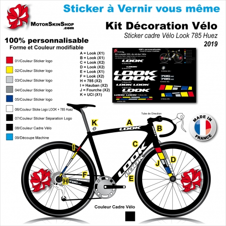 Sticker cadre Vélo Look 785 Huez complet 2019