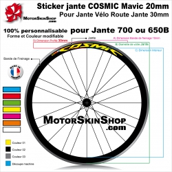 Sticker jante COSMIC Mavic 20mm velo route