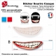 Sticker Décoration casque Sourire Type aérographe mentonnière Couleur modifiable