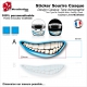 Sticker Décoration casque Sourire Type aérographe mentonnière Couleur modifiable