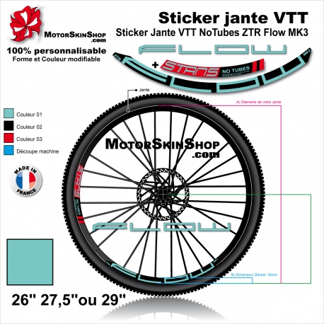 Sticker Jante VTT NoTubes ZTR Flow MK3 18mm 26" 27.5" 29"