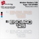 Sticker Enduro 125 Yamaha Type DTMX blanc Noir ou Rouge