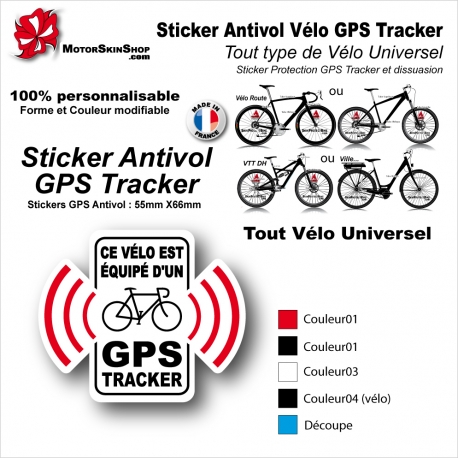Sticker Antivol vélo universel Puce GPS Tracker SON