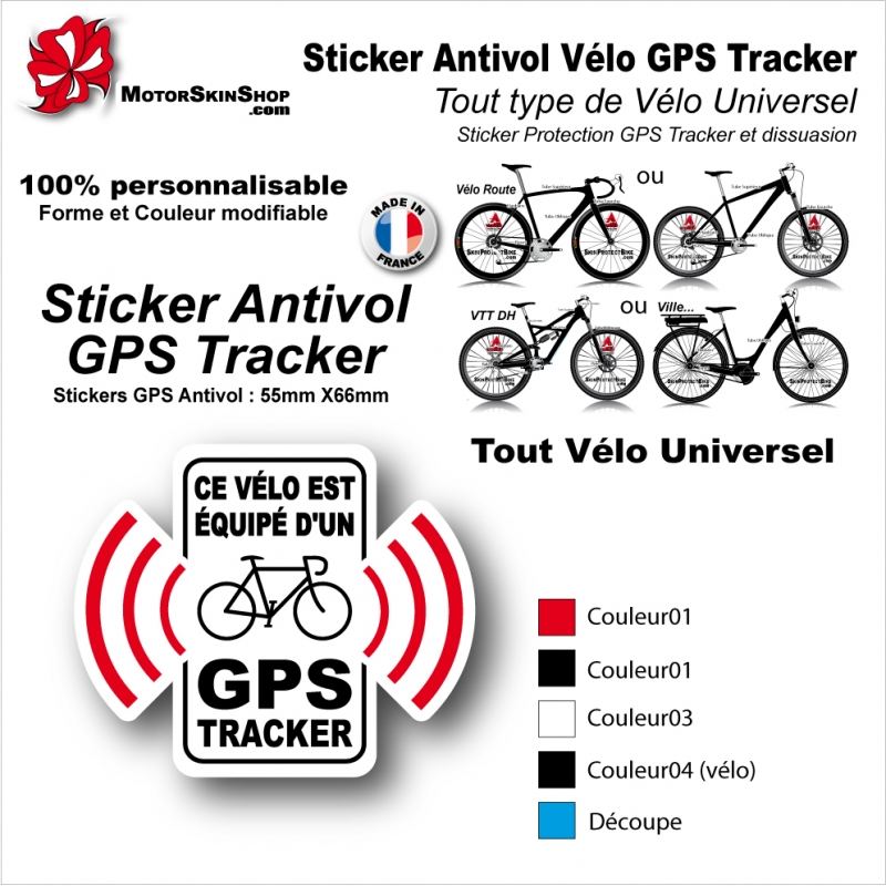 Sticker Antivol vélo universel Puce GPS Tracker SON universel tout Vélo