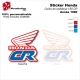 Sticker CR125 Ouies de Radiateur Honda de 1990