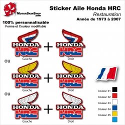 Sticker Honda HRC Ouies de 1973 à 2007 Radiateur Honda