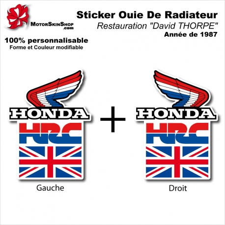 Sticker Ouies de Radiateur David THORPE" Honda 1987