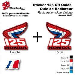 Sticker Honda CR125 de 1987 Ouie Radiateur Honda