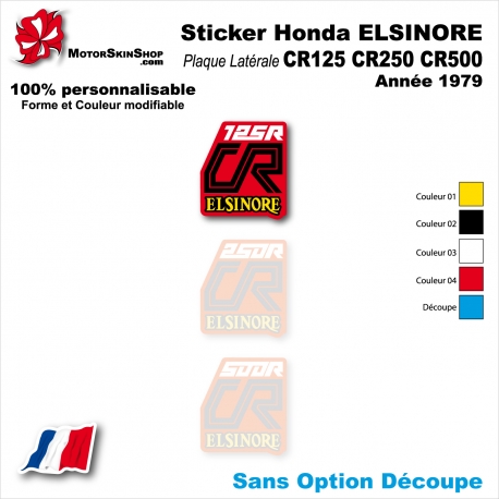 Sticker CR125 CR250 CR500 Honda ELSINORE Plaque latérale 1979