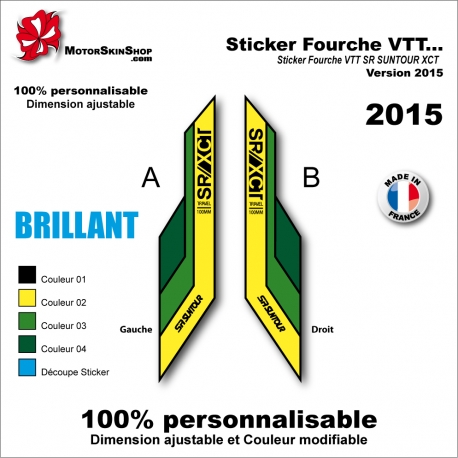 Sticker Fourche VTT SR SUNTOUR XCT 2015