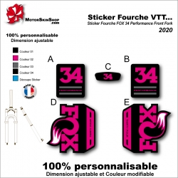 Sticker Fourche VTT FOX 34 Performance Front Fork 2020 Fourche Noir