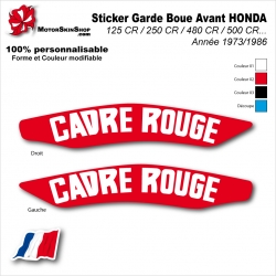 Sticker Garde Boue Avant HONDA 125 CR / 250 CR / 480 CR / 500 CR Année 1973/1986