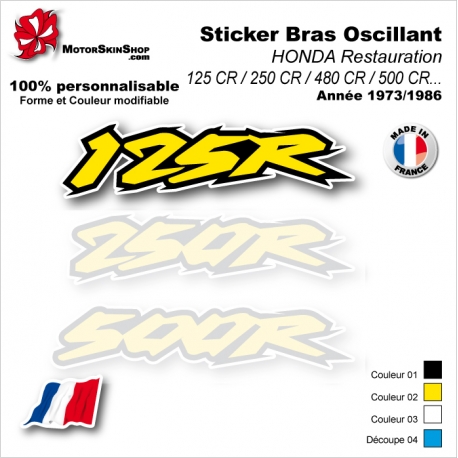 Sticker Bras Oscillant CR125 CR250 CR500 Honda Vintage et Collection