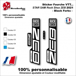Sticker Fourche VTT 2021 STAR SAM Rock Shox ZEB Black Forks Fourche Noir