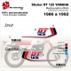 Sticker 125 DTMX DT 125 YAMHA 1986 à 1992 DT 125 Réservoir Blanc ou noir