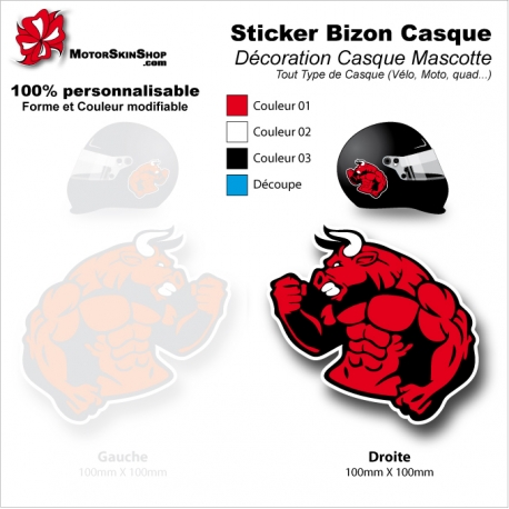Sticker Bizon Casque Mascotte