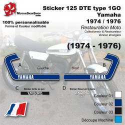 Sticker 125 DTE type 1GO 1974 - 1975 - 1976 Yamaha