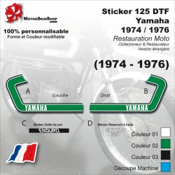 Sticker 125 DTF 1974 - 1976 type 1F9 Yamaha