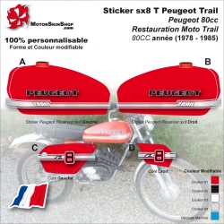 Sticker sx8 T Peugeot Trail 80cc Restauration Moto Collectionneur et Restaurateur