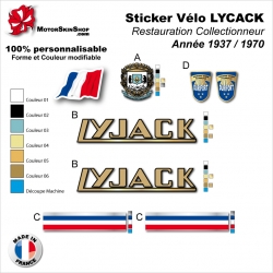 Sticker Cadre Lyjack Restauration 1937 á 1970 Vélo français