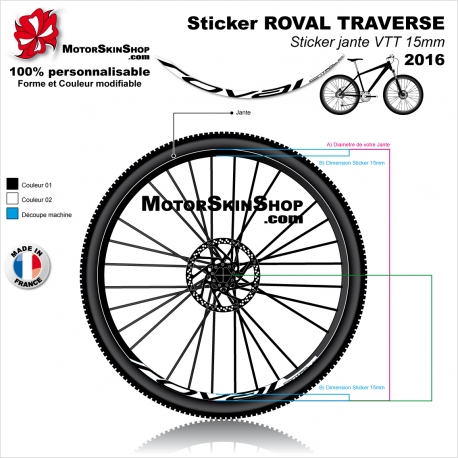 Sticker ROVAL TRAVERSE 2016 15mm 26" 27.5" 29"