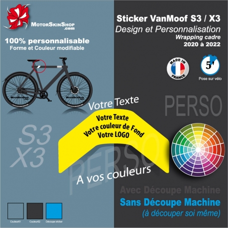 Sticker Décoration VanMoof S3/X3 100% Personnalisable Wrapping cadre supérieur