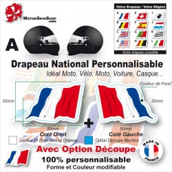 Sticker Drapeau National France pour Casque Décoration