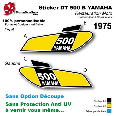 Sticker 500B DT Yamaha modèle 1975