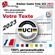 Sticker Cadre Vélo UCI APPROVED 2023 Texte modifiable