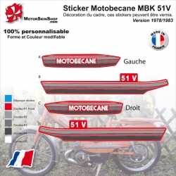 Kit Sticker Motobecane MBK 51V Mobylette Version 1978/1983
